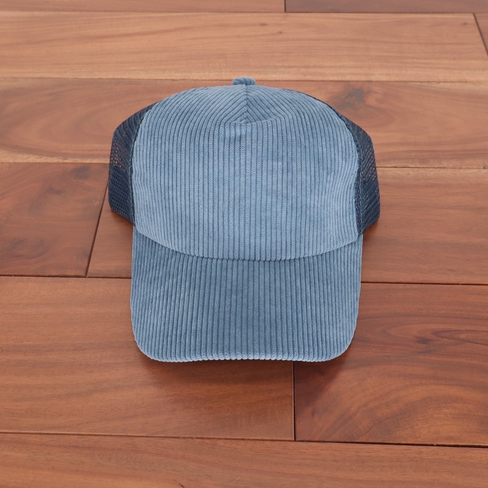 Free People Trucker Hat Women OS Blue Cohen Cord Curved Brim Adjustable Snapback - Picture 2 of 9
